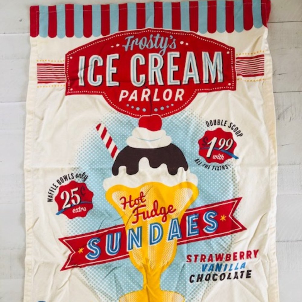 Crate & Barrel  Ice Cream Sundae Dish Towel